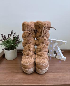 Cuña KALESIS LINCE-- Cuña tipo bota con pelo