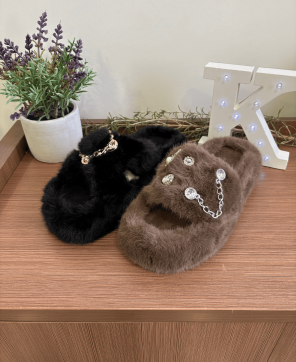 Sandalia KALESIS VIRGINIA-- Sandalia de pelo en marrón y negro