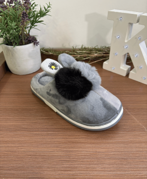 Zapatillas KALESIS BUNNY-CAT - Niño y Adulto, con Plataforma, Cómodas, Calientes para el Invierno, con dos Pompones de Lana