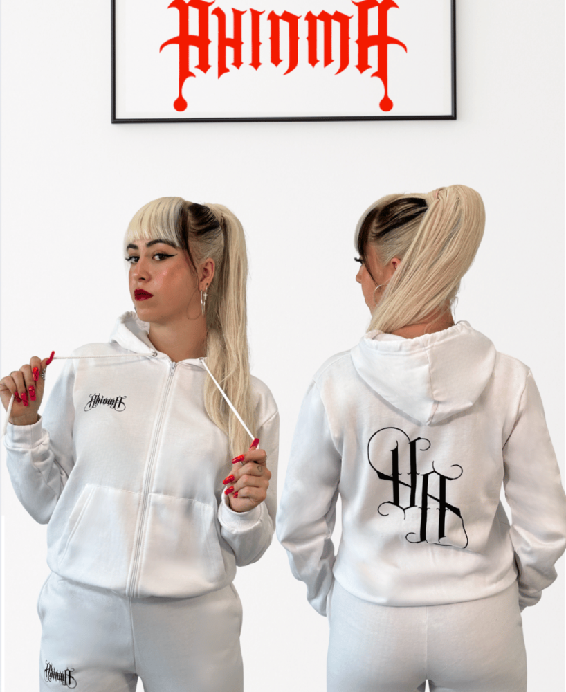 Chandal AHINMA CALLE Unisex-- En Rojo, Blanco y Negro