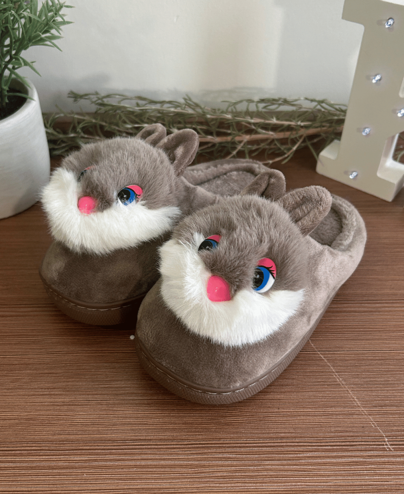 Zapatillas KALESIS BUNNY-CAT - Niño y Adulto, con Plataforma, Cómodas, Calientes para el Invierno, con dos Pompones de Lana