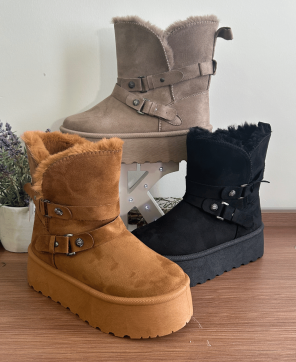 Botín Doble Suela KALESIS ALASKA - Con Pelito Interior, Muy Calientes y Cómodos para Caminar Por la Ciudad