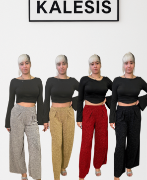 Pantalón KALESIS RUBÍ-- Pantalón de fiesta con brillantina en varios colores