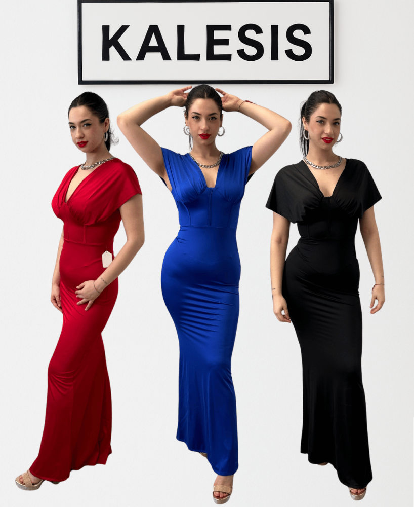 Vestido KALESIS ESCARLATA - Espectacular Vestido Largo en 3 Colores Diferentes
