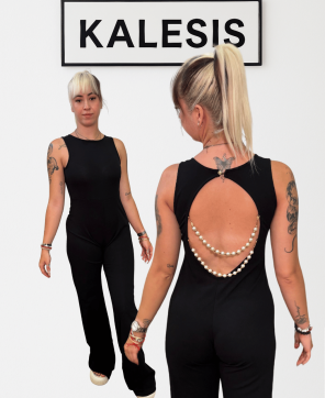 Mono KALESIS PERLA - En Color Negro y Espalda Descubierta