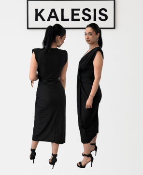 Vestido KALESIS VERSALLES - En color negro con brillo o animal print y cuello en V