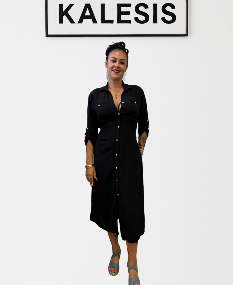 Vestido KALESIS REY - Vestido con Botones, Ajustable, Con Lazo par Ajustarlo a Varias Tallas, En Dos Colores