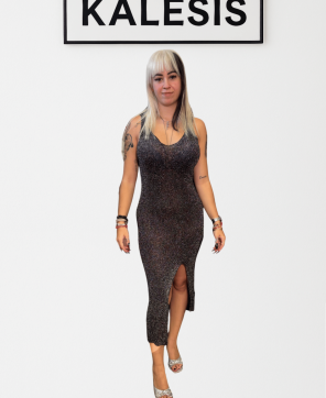Vestido KALESIS DESTELLO-- Vestido con tela brillante maxi dress