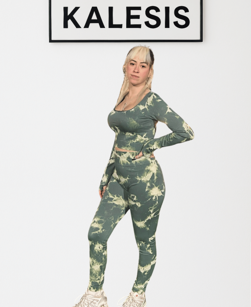 Conjunto KALESIS POWER-- Conjunto de top de manga larga y legging en varios colores